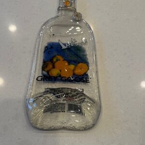 Grey Goose l orange Decorative Bottle Tray with Blue Accents great gift.
